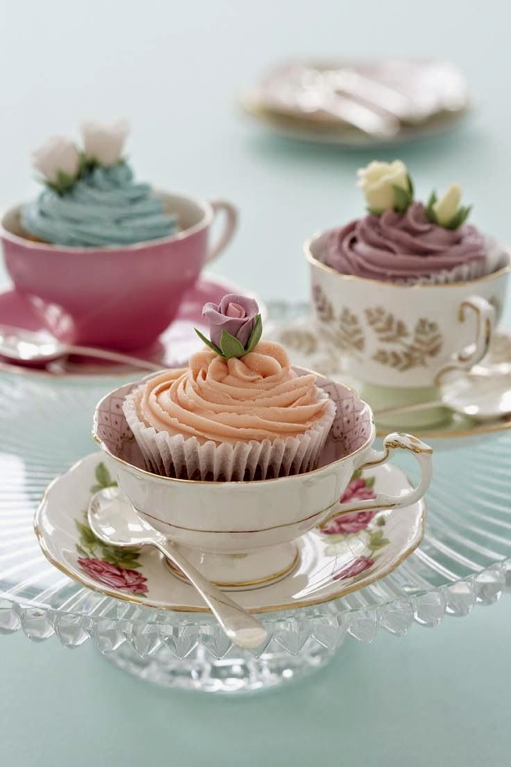 Cupcakes Served in Tea Cups