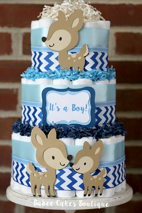 Deer Baby Boy Diaper Cake