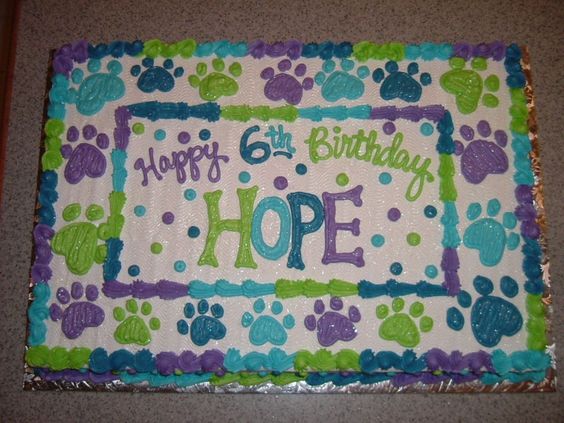 Dog Birthday Cake with Paw Prints