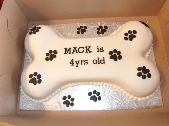 Dog Bone Birthday Cake