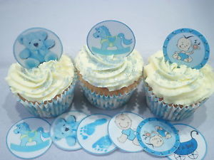 Edible Rice Paper Cupcake Toppers Baby Shower