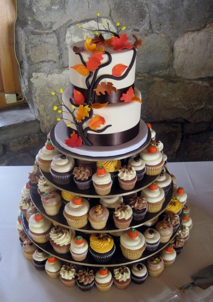 Fall Cupcake Wedding Cakes Ideas