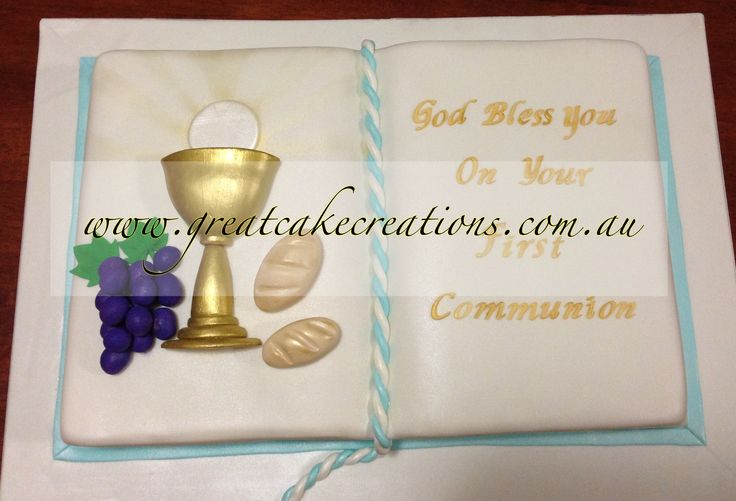 First Communion Bible Cake Open