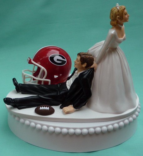 Football Themed Wedding Cake Toppers