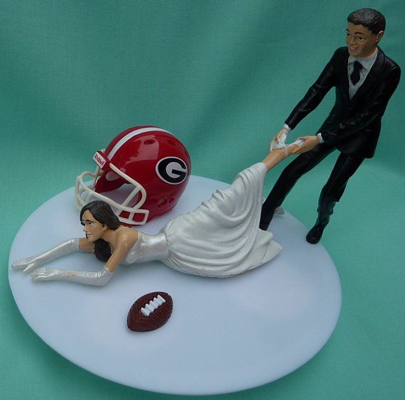 Football Themed Wedding Cake Toppers