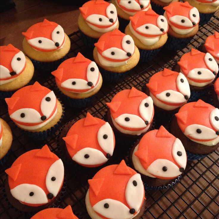 Fox Fondant Cupcake Toppers