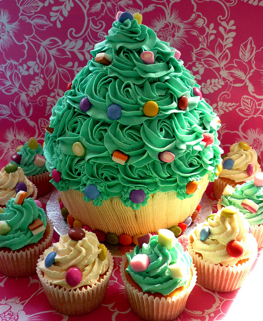 Giant Cupcake Xmas Tree