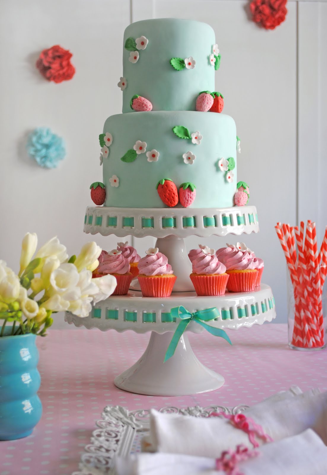 Girls Strawberry Birthday Cake