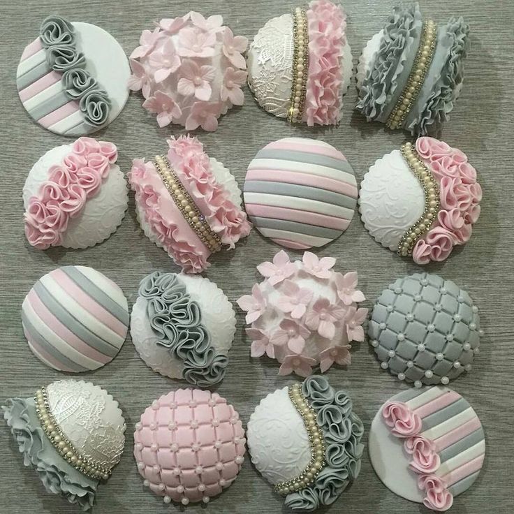 Gray and Pink Cupcakes Gray and Pink Cupcakes