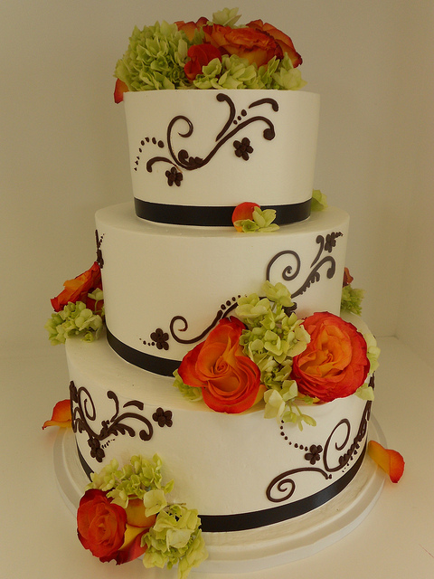 Green and Orange Wedding Cake Green and Orange Wedding Cake