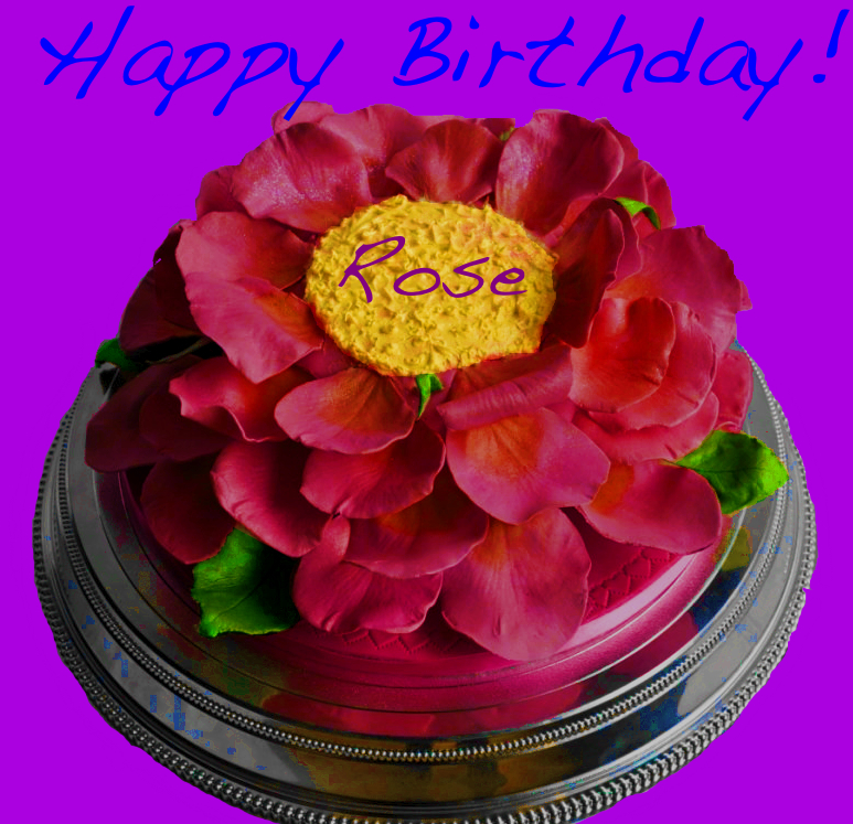 Happy Birthday Rose Cake