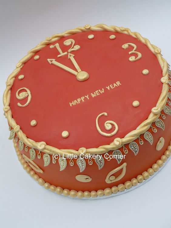 Happy New Year Clock Cake Happy New Year Clock Cake