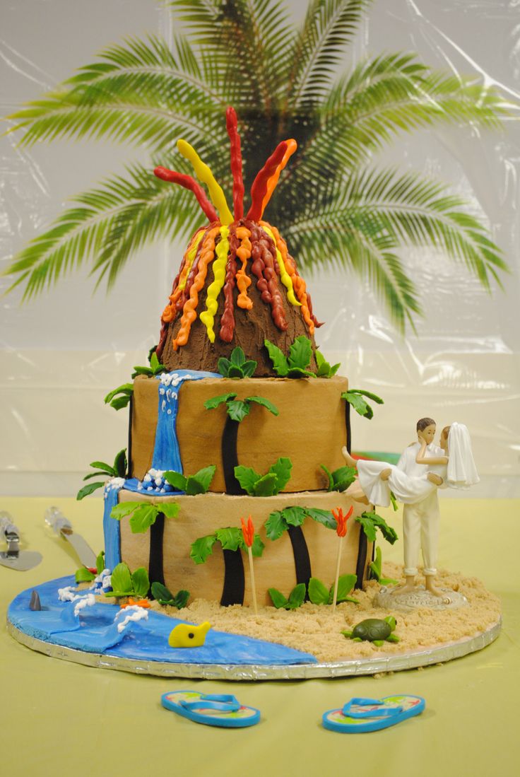 Hawaiian Luau Wedding Cake