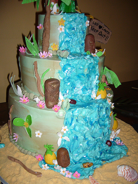 Hawaiian Luau Wedding Cake