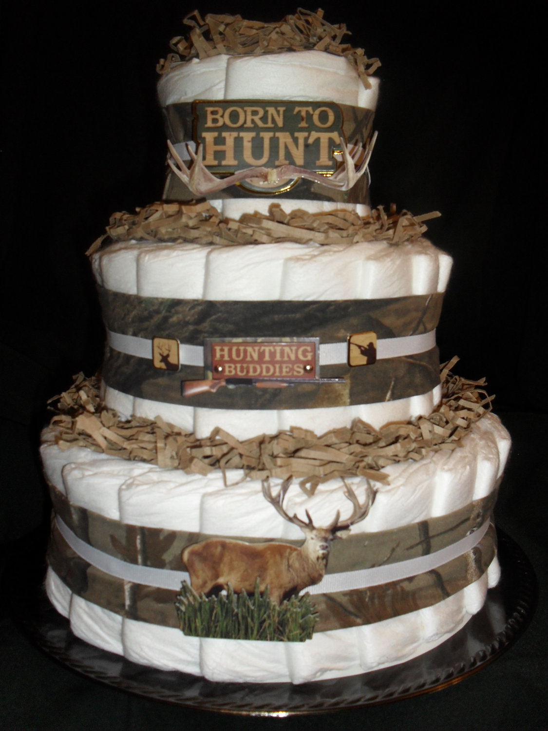 Hunting Camo Baby Diaper Cake Hunting Camo Baby Diaper Cake