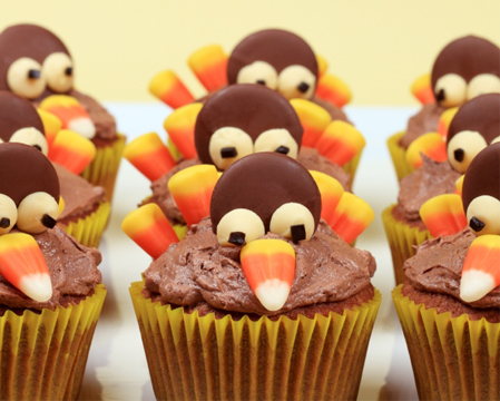 Kids Thanksgiving Turkey Cupcakes