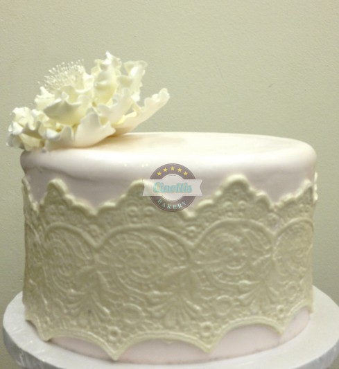 Lace Buttercream Wedding Cake