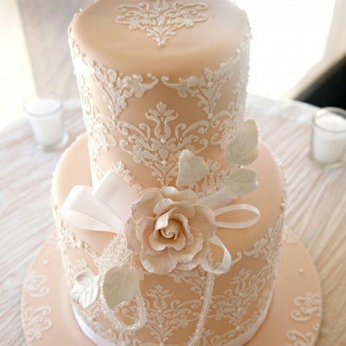Lace Wedding Cake with Fondant Lace Wedding Cake with Fondant