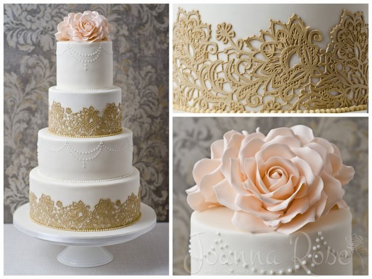9 Photos of Beige And Lace Wedding Cakes With Fondant Flowers 9 Photos of Beige And Lace Wedding Cakes With Fondant Flowers