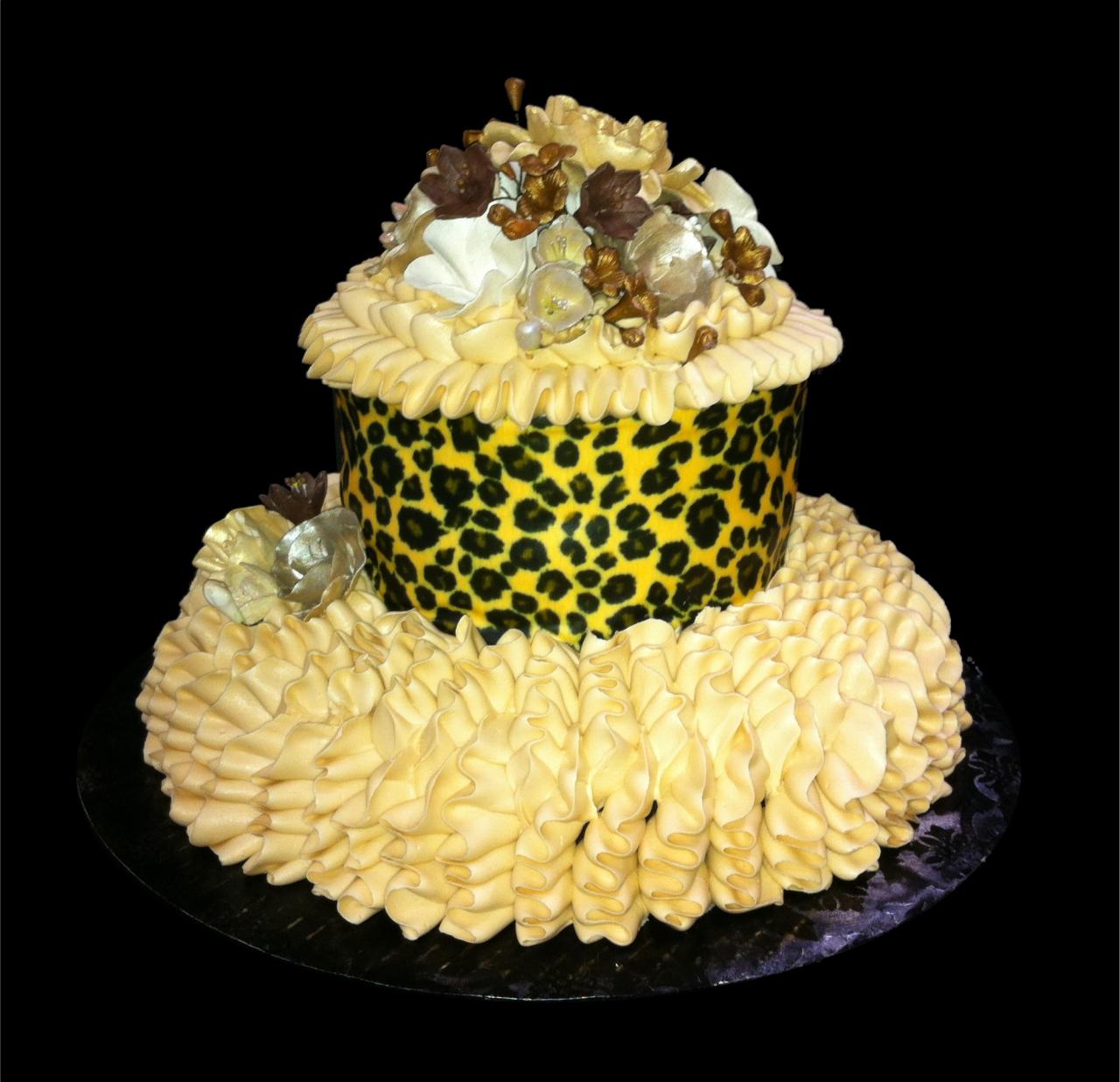 Leopard Print Birthday Cake