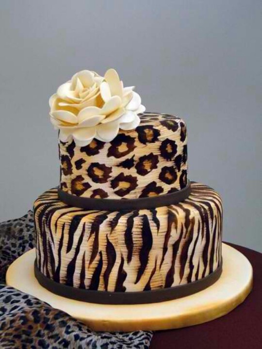 Leopard Print Birthday Cake