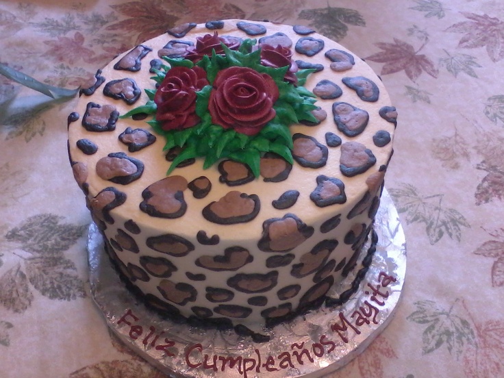 Leopard Print Buttercream Cake