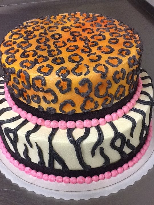 Leopard Print Buttercream Cake