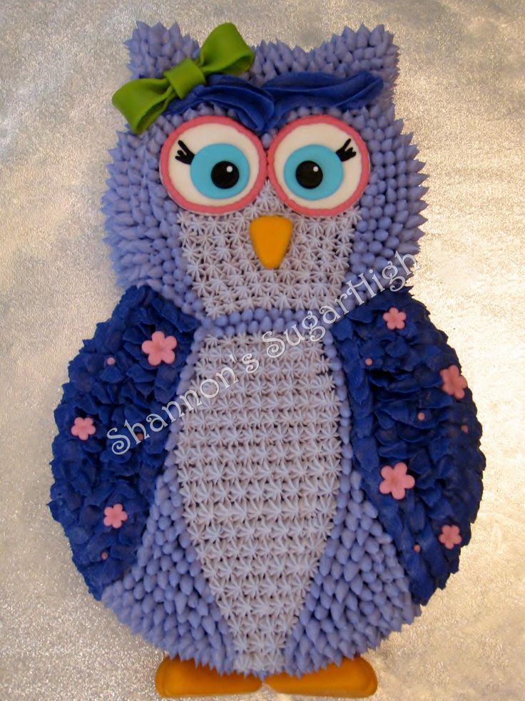 Little Girl Owl Birthday Cake