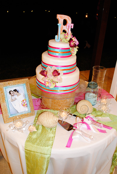 Luau Theme Wedding Cake
