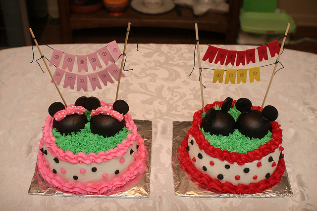 Mickey and Minnie Mouse Birthday Cakes