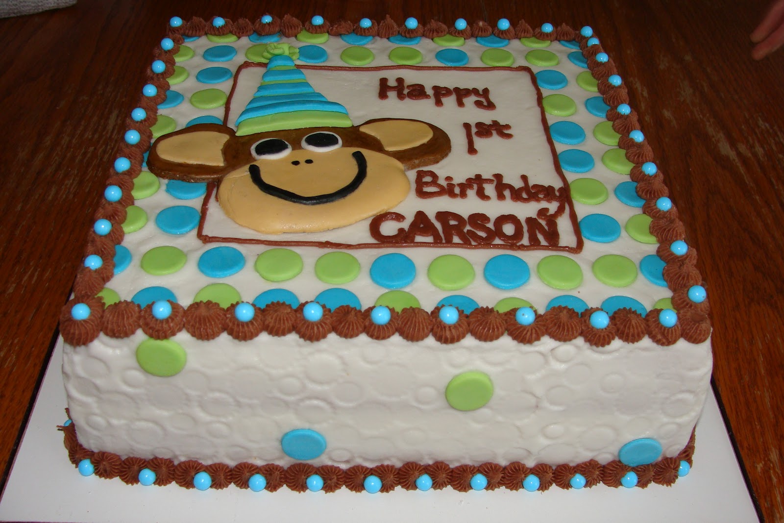 Monkey 1st Birthday Cake