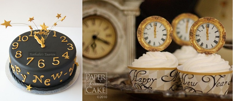 New Year's Eve Clock Cake New Year's Eve Clock Cake