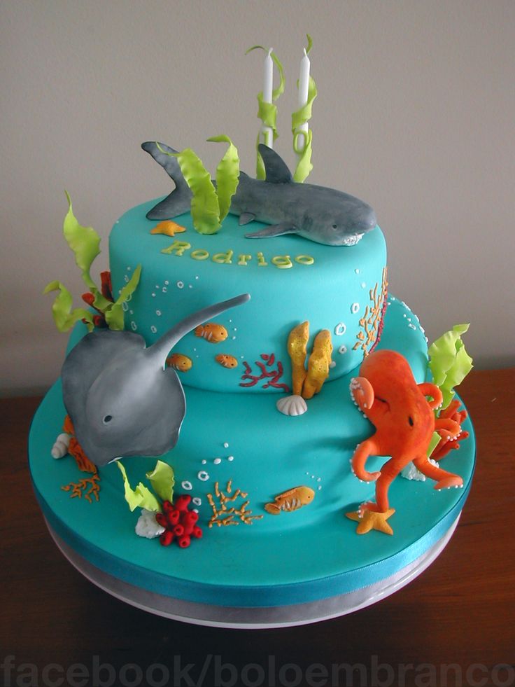Ocean Sea Creatures Birthday Cake