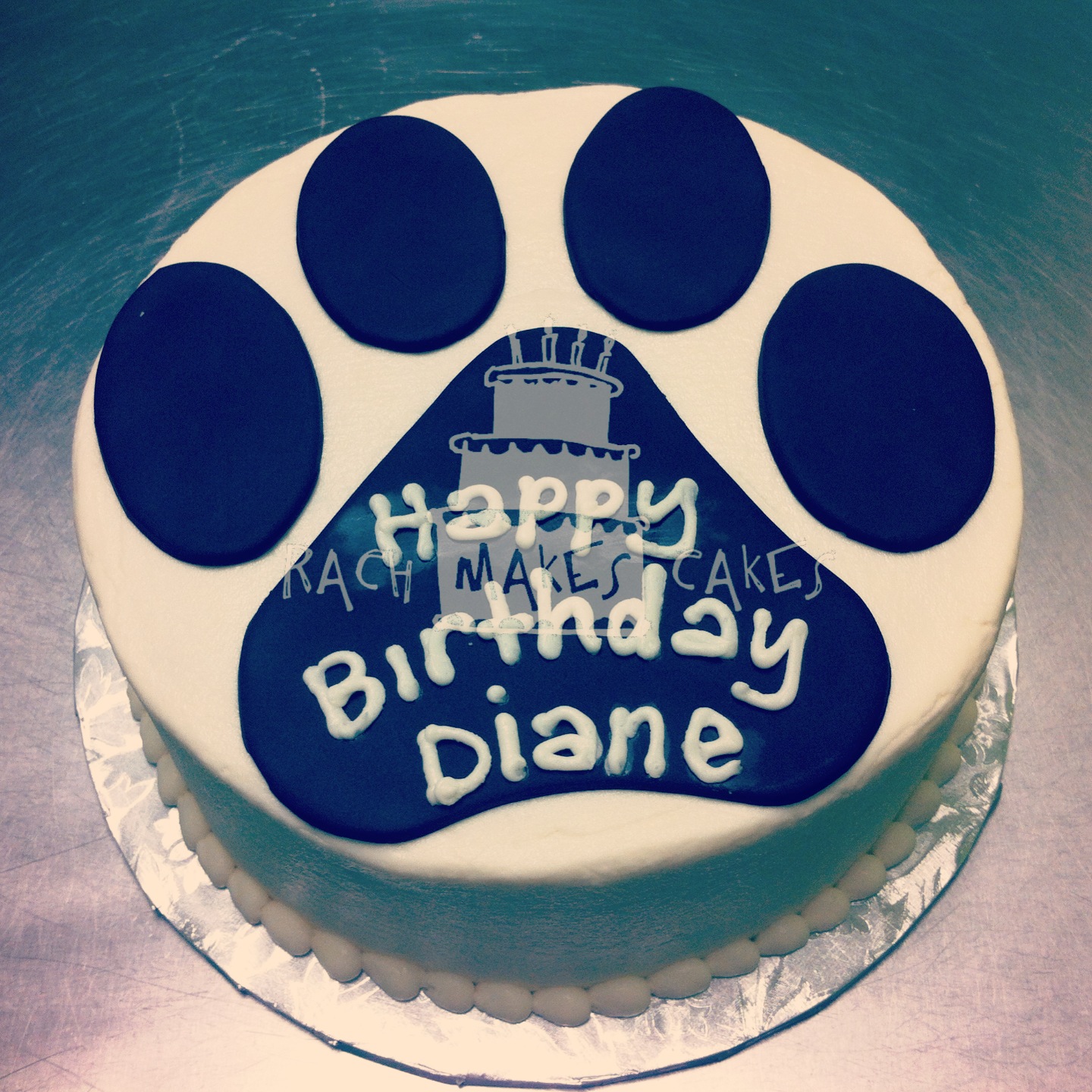 Paw Print Cake