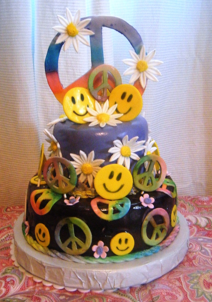 Peace Sign Birthday Cake Peace Sign Birthday Cake