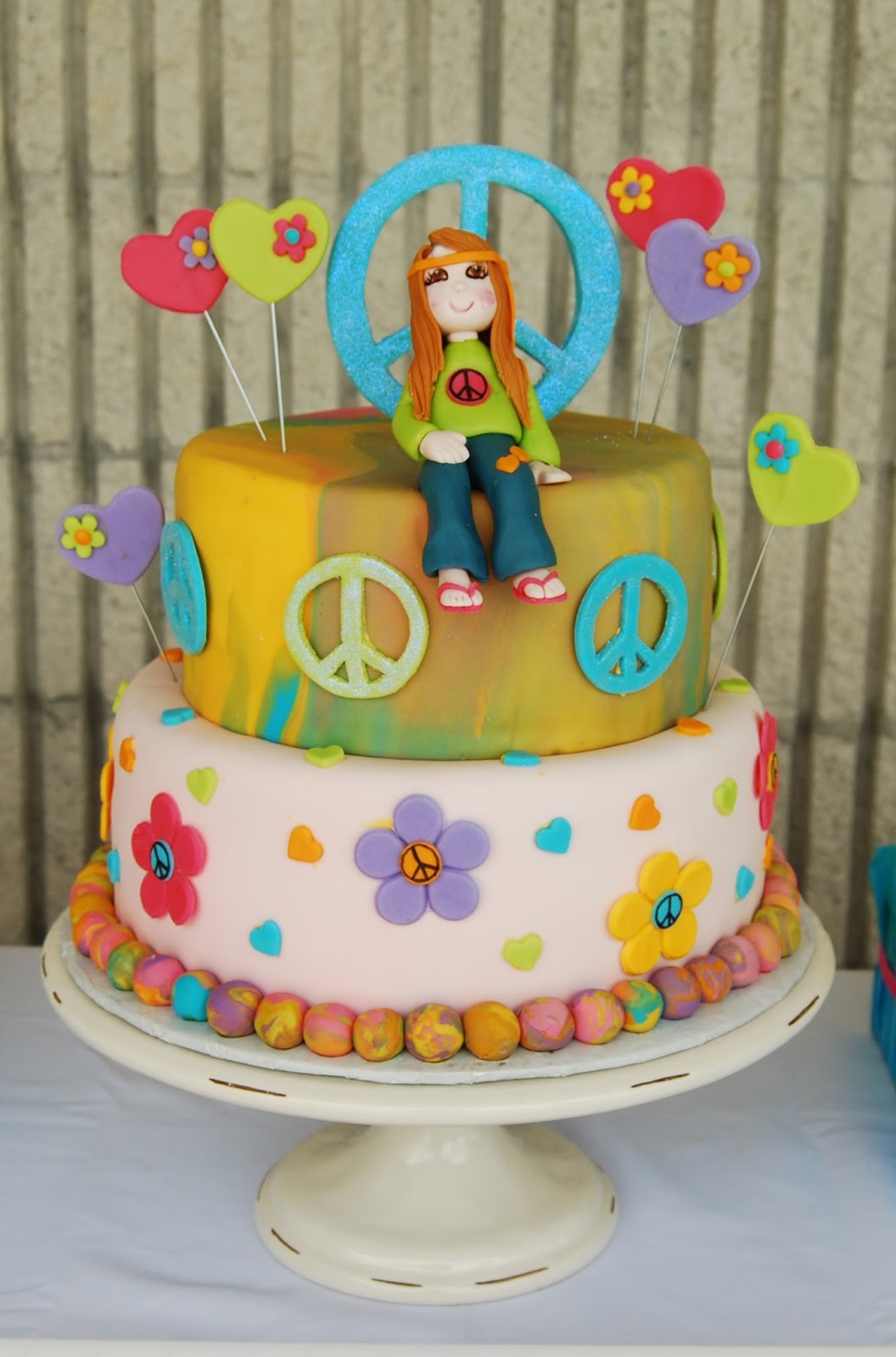 Peace Sign Birthday Cake Peace Sign Birthday Cake
