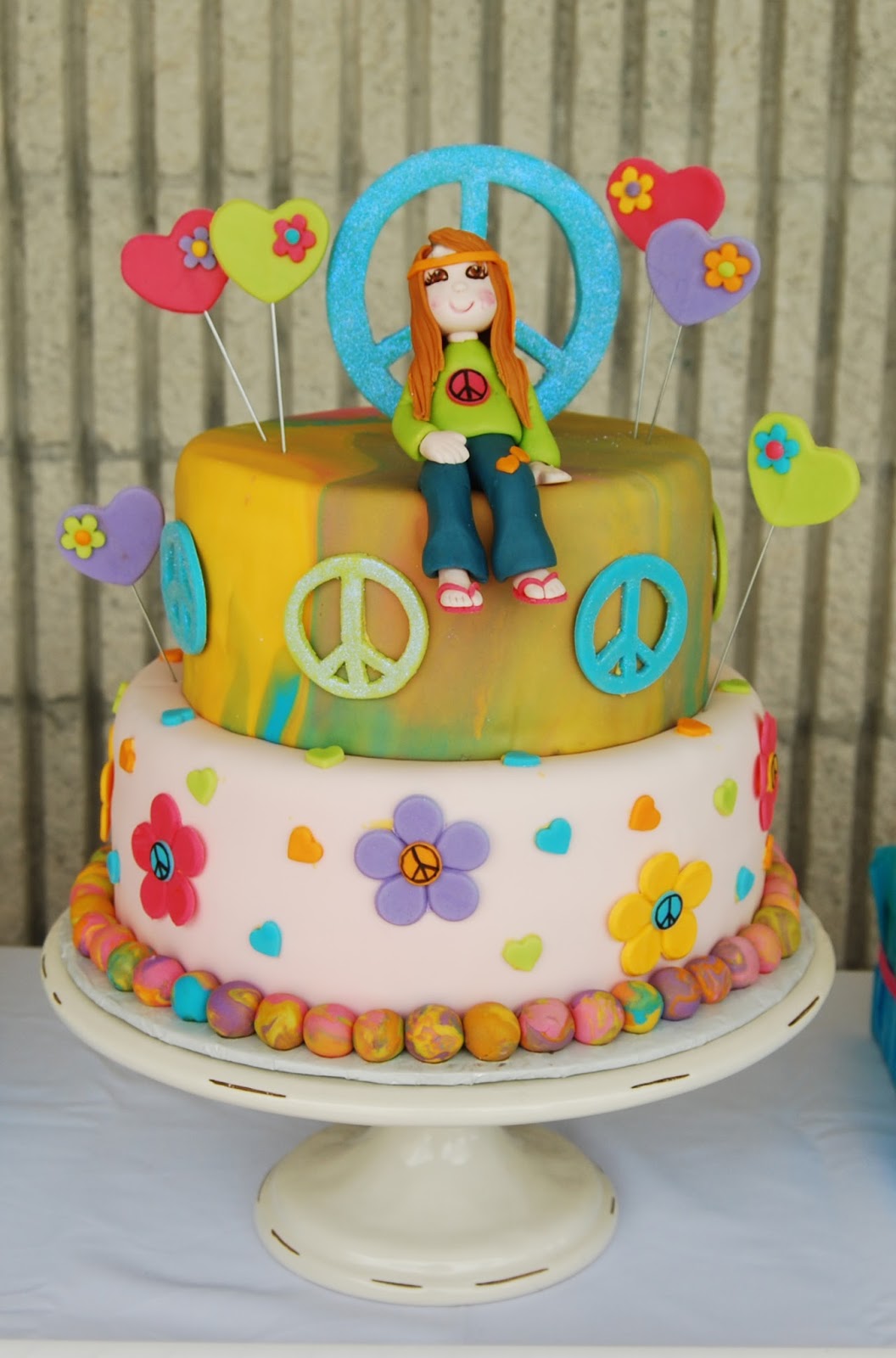 Peace Sign Birthday Cake