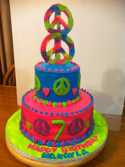 Peace Sign Birthday Cake