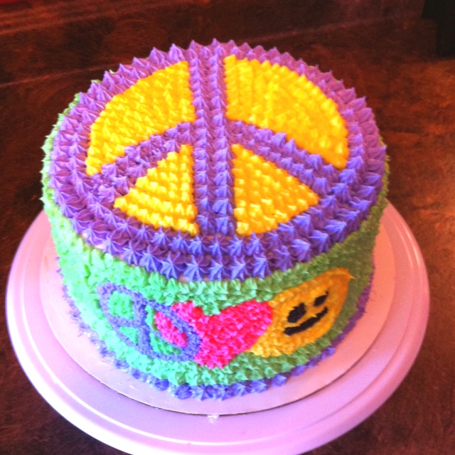 Peace Sign Birthday Cake Peace Sign Birthday Cake
