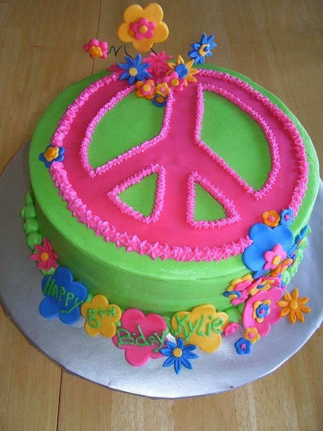 Peace Sign Cakes for Girls
