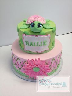 Pink and Green Turtle Cake