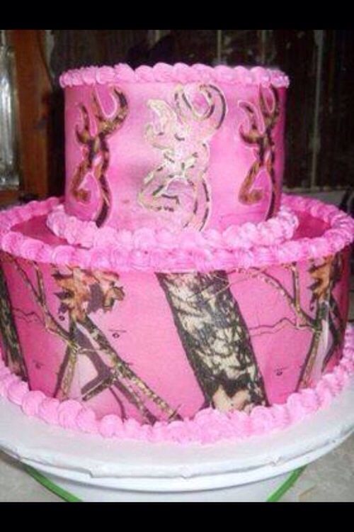 Pink Camo Browning Cake