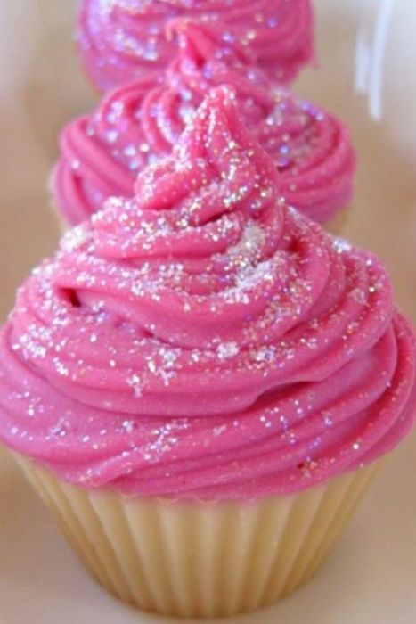 Pink Cupcakes with Glitter