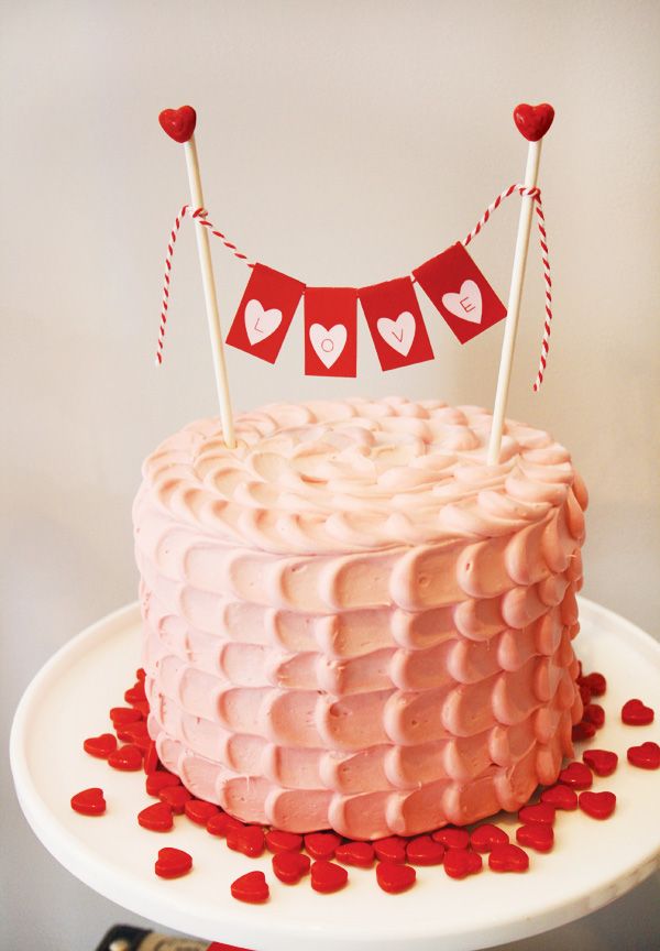 Pink Valentine Wedding Cake