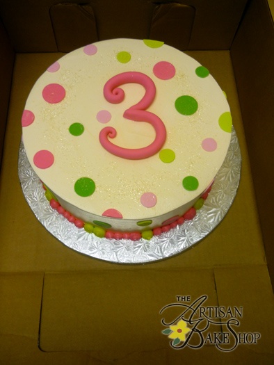 Polka Dot Buttercream Cake