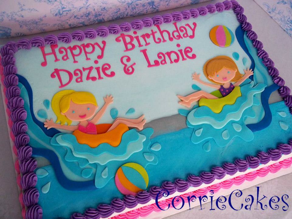 12 Photos of Pool Themed Sheet Cakes 12 Photos of Pool Themed Sheet Cakes