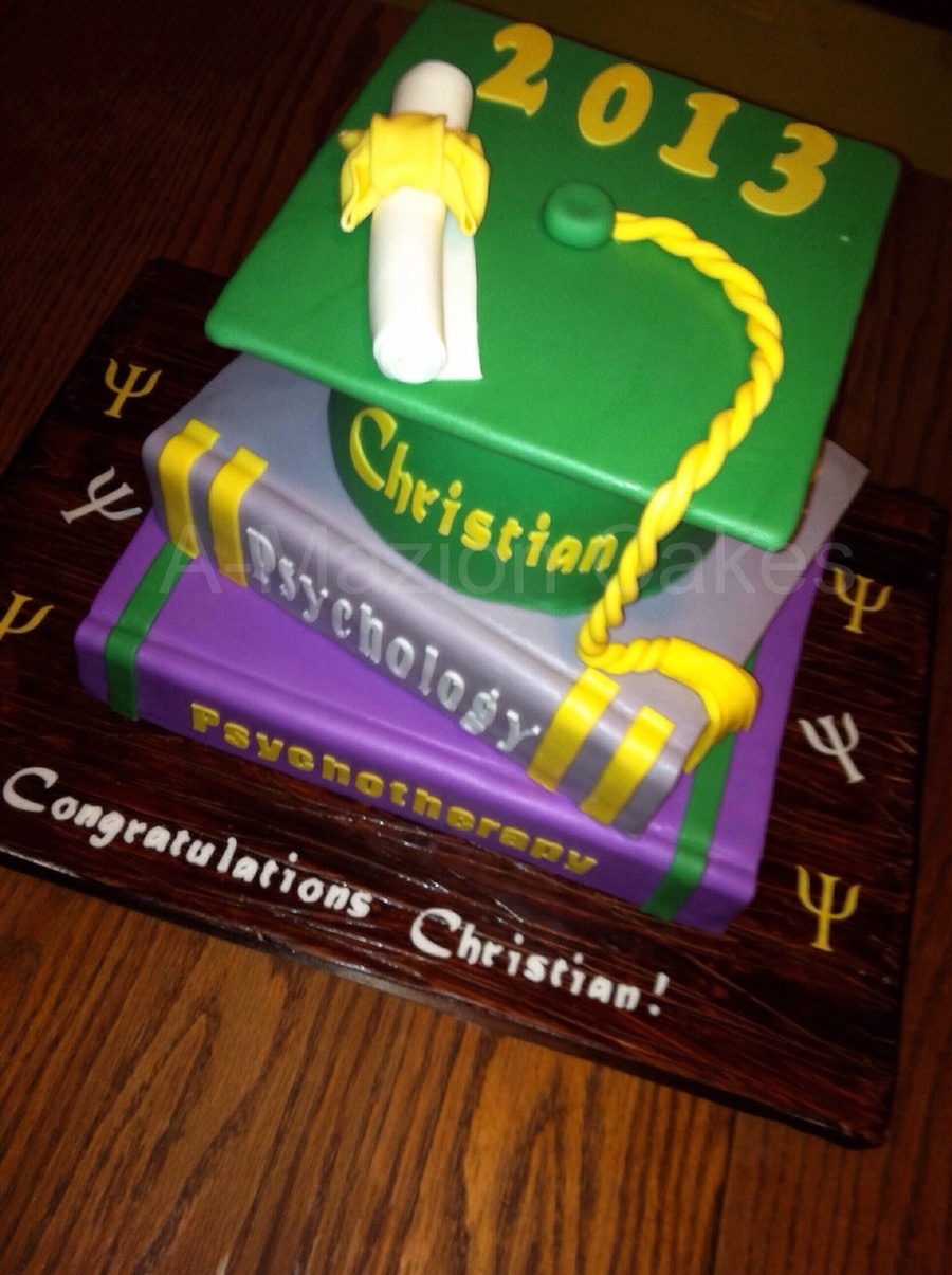 Psychology Graduation Cake Books