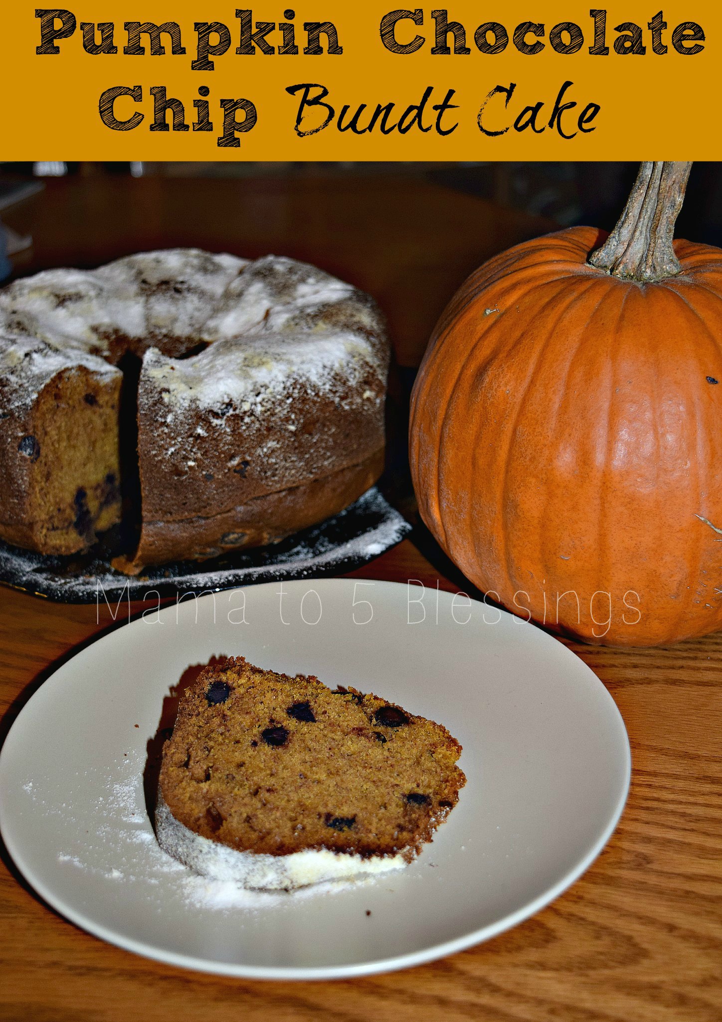 Pumpkin Bundt Cake with Chocolate Chips