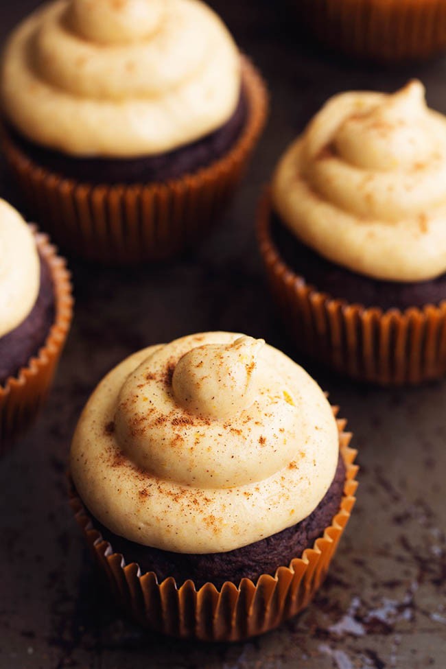 Pumpkin Cream Cheese Chocolate Cupcakes