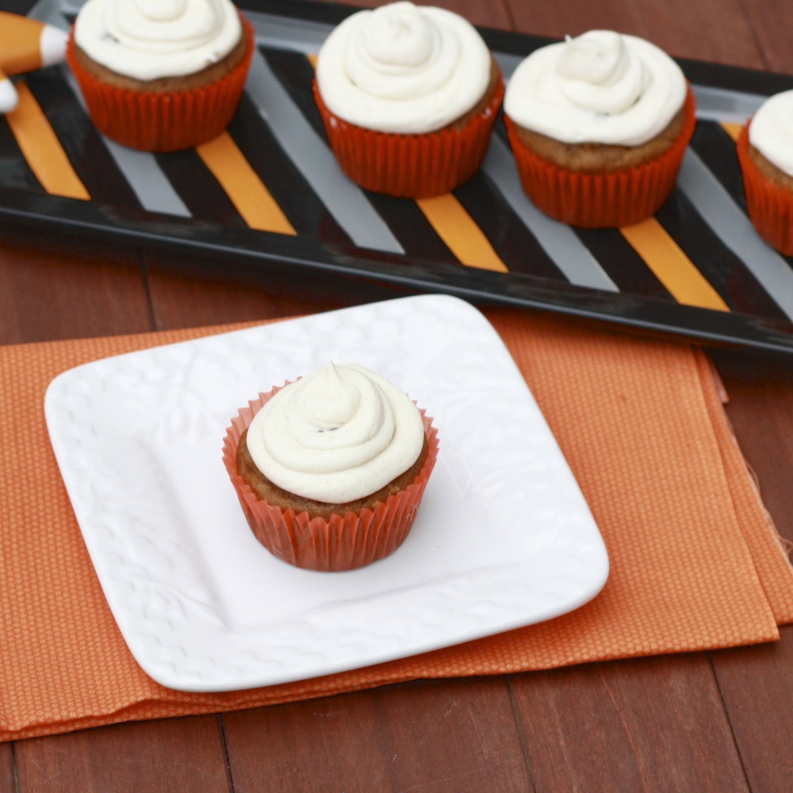 Pumpkin Cupcakes with Cream Cheese Filling